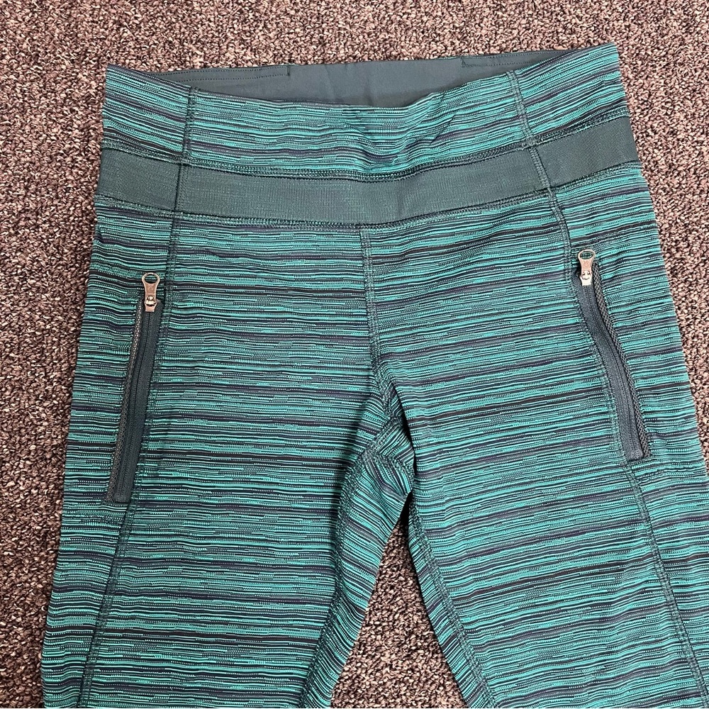 lululemon athletica Teal Striped Leggings - Picture 3 of 7